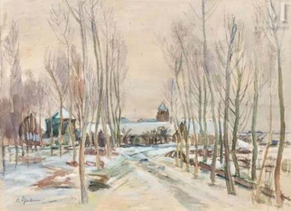 L’entrée du village enneigé
