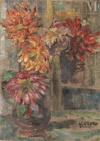 Bouquet de Dahlias dans un intérieur
