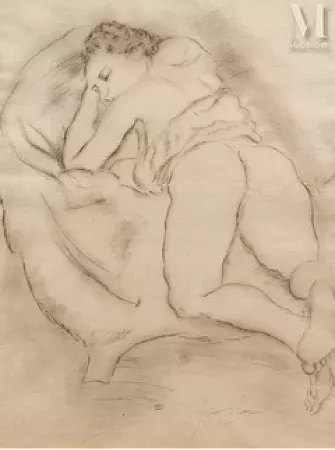 Femme étendue sur un canapé, circa 1928