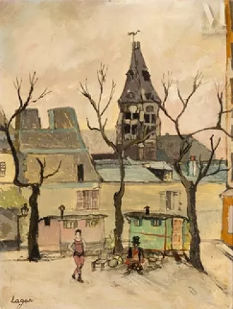 Les saltimbanques sur la place du village