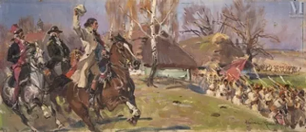 Général Kościuszko saluant Kosynierzy