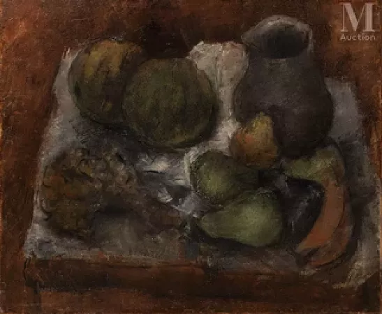 Nature morte à la cruche, aux raisins et aux pommes