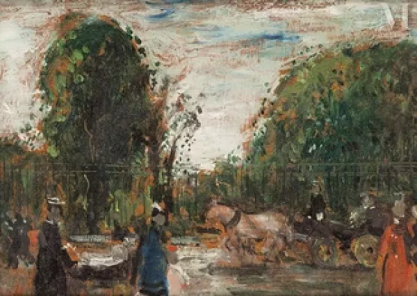 Animation au cheval blanc devant les grilles du Jardin du Luxembourg