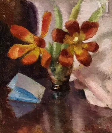 Nature morte aux fleurs et à la lettre