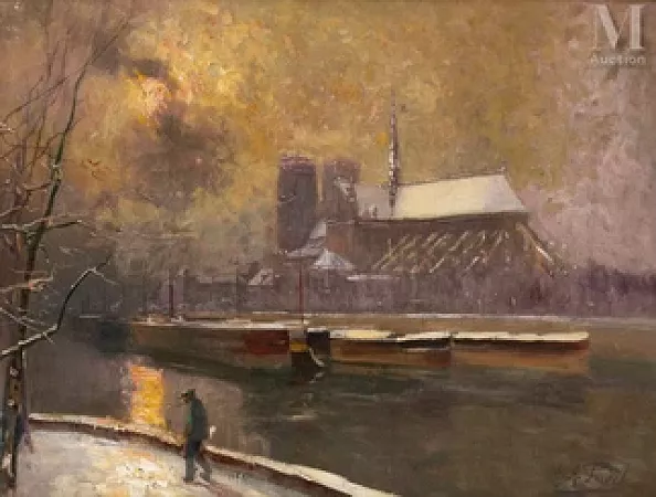 Notre Dame de Paris sous la neige