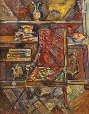 Fauteuil du peintre dans son atelier de la rue François-Guibert à Paris