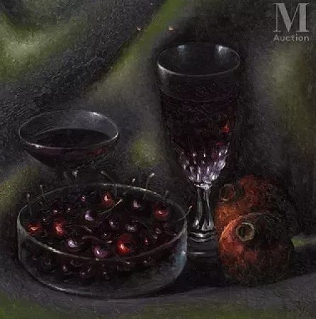 Nature morte aux cerises et aux grenades