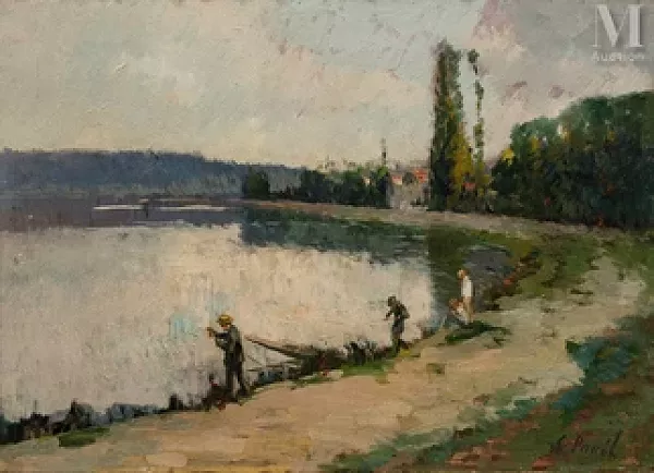 Les pêcheurs au bord du fleuve