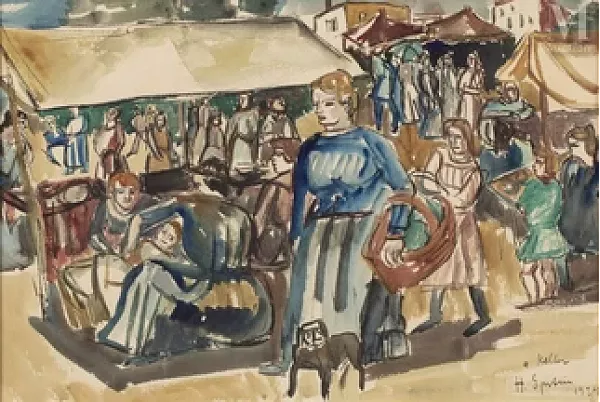 Scène de marché