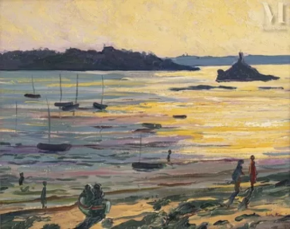 Coucher de soleil sur la plage de Saint-Servan-sur-Mer