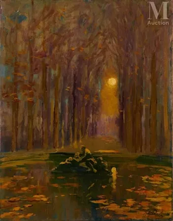Fontaine au clair de lune