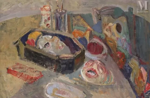 Nature morte aux masques et à la palette