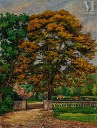 Les arbres dans le parc de la propriété, Sarthe