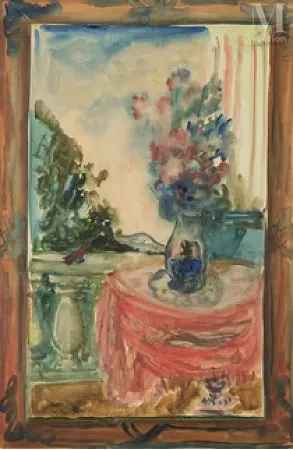 Bouquet sur la terrasse de la propriété
