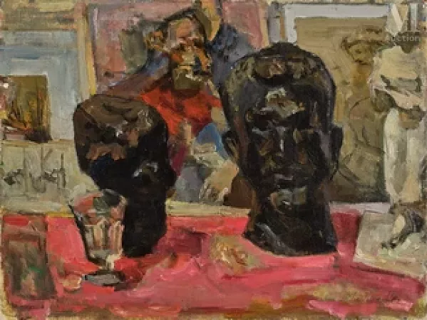 Sculptures et peintures dans l’atelier de l’artiste