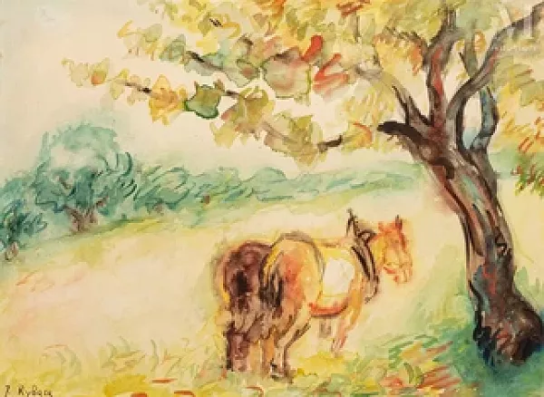 Chevaux dans un champ
