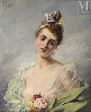 Élégante au bouquet
