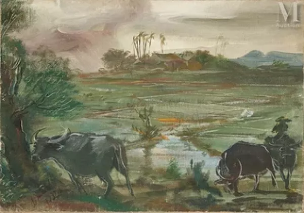 Rizières en Annam, Vietnam
