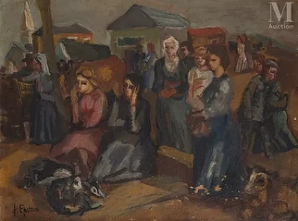 Scène de marché