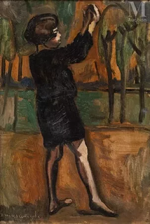 Adeline à la robe noire, fille de l’artiste