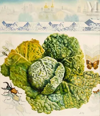 Chou au scarabée et papillons