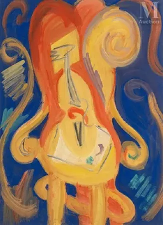 Violon sur le fauteuil de l'artiste