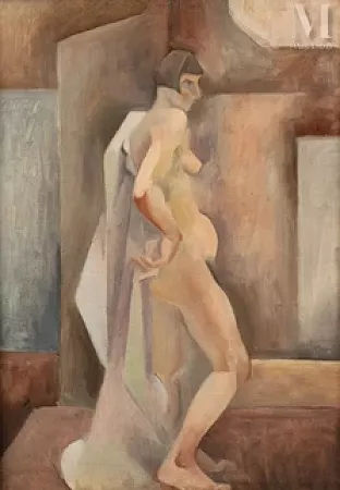 Nu cubiste au drapé