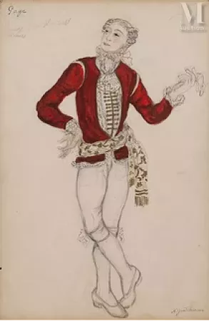 Projets de costume pour le théâtre Antoine, Le Page