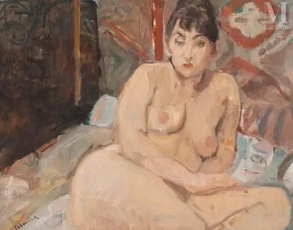 Solange nue sur le canapé