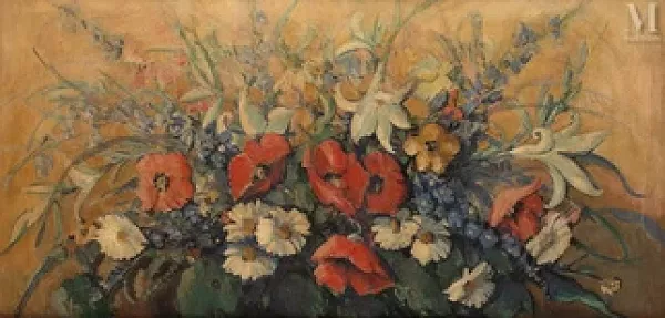 Composition aux coquelicots et aux lys