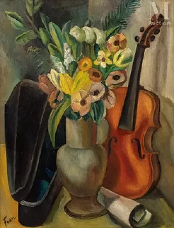 Composition au violon et au bouquet