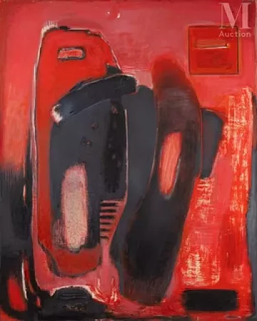 Abstraction rouge et noir