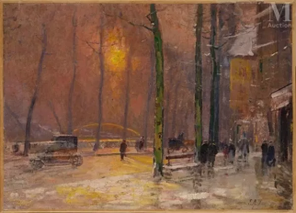 Coucher de soleil en hiver