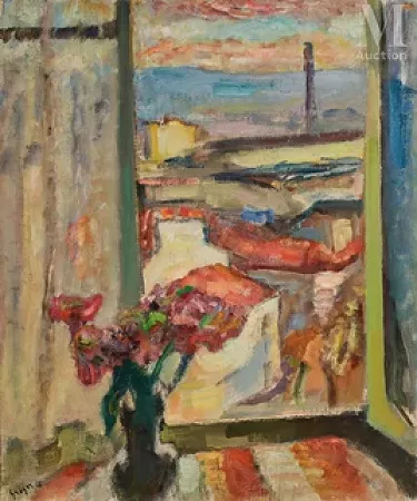 La fenêtre depuis l’atelier du peintre à Boulogne