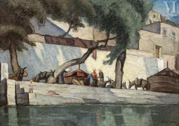 Personnages au bord du fleuve