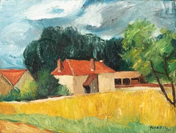 Maisons dans un paysage