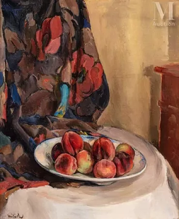 Nature morte aux pêches et au drapé