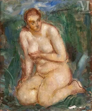 Baigneuse assise
