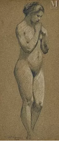 "Nude standing, front view"
