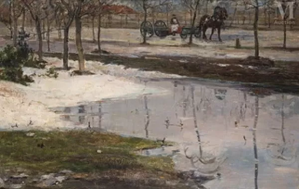 L’attelage sur l’avenue enneigée