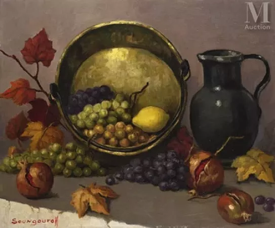 Nature morte aux grenades et aux raisins