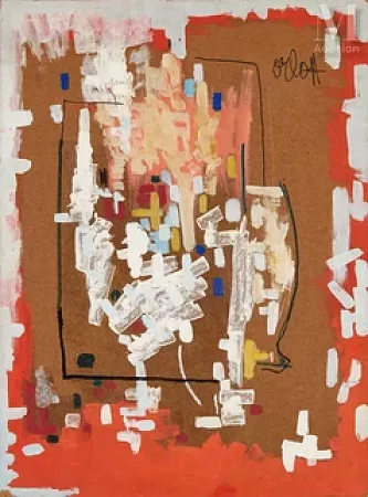 Composition en rouge et blanc